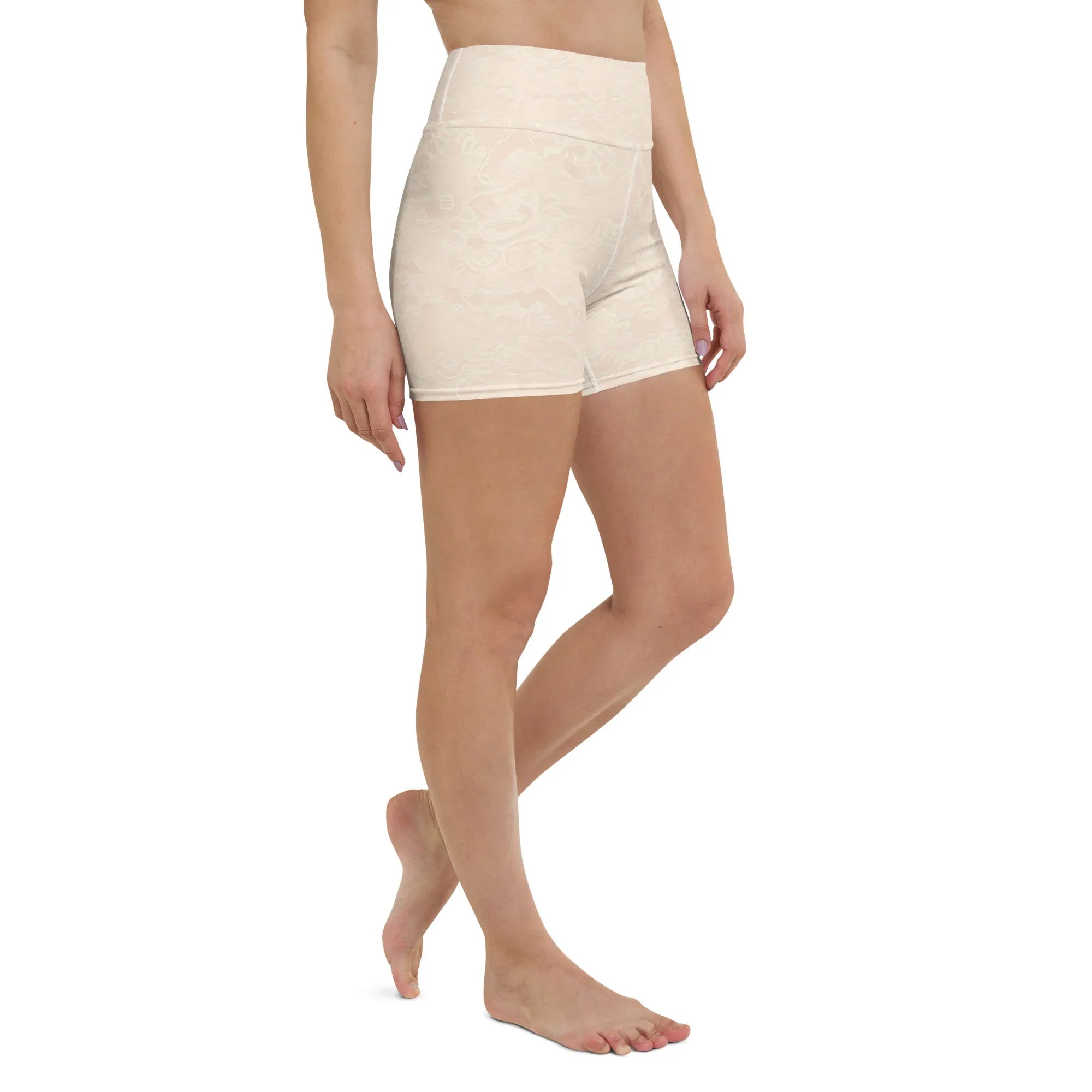 Yoga Shorts Yoga Shorts AwRans Clothing all-over-print-yoga-shorts-white-right-front-688094de9288d