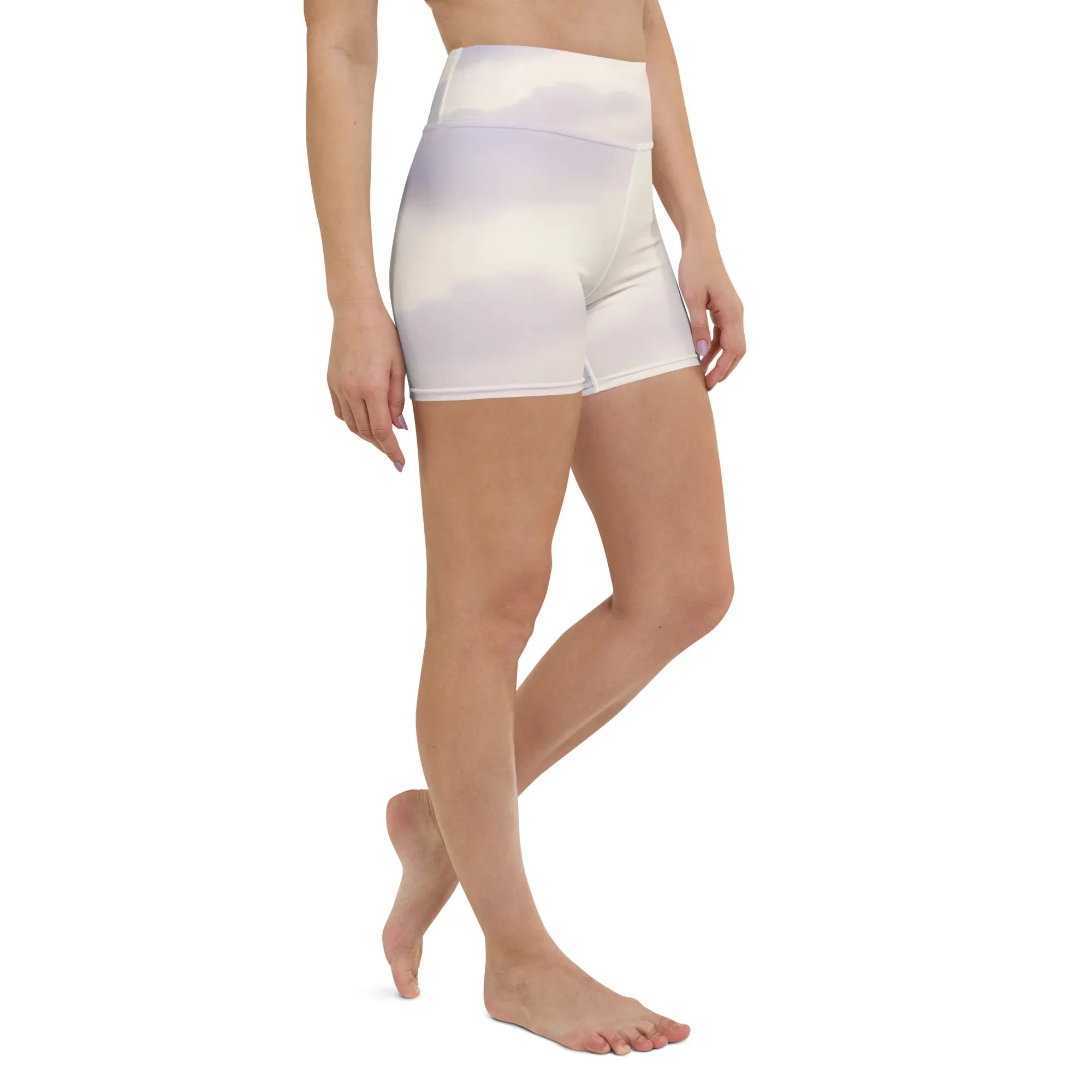 Yoga Shorts Yoga Shorts AwRans Clothing all-over-print-yoga-shorts-white-right-front-688095910171a