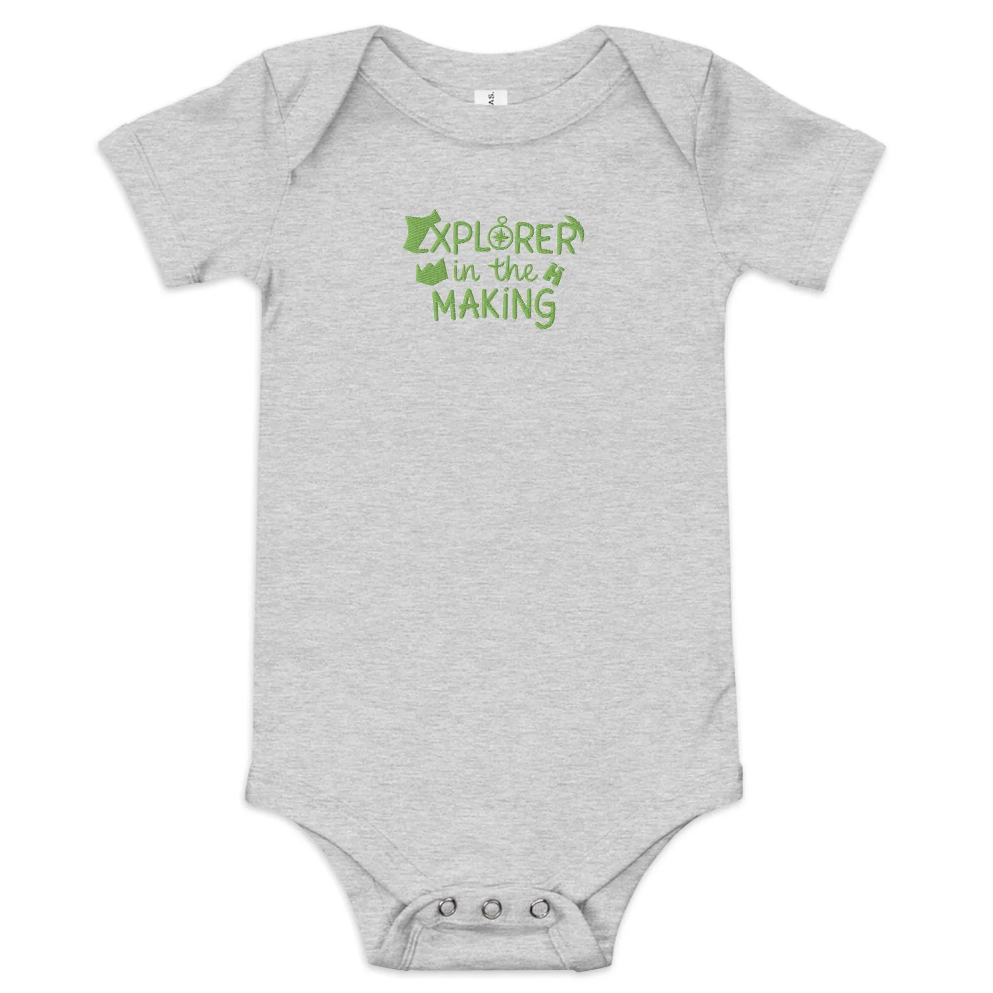 Explorer In The Making | Embroidered Baby Short Sleeve One Piece - AwRans Clothing