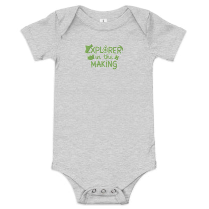 Explorer In The Making | Embroidered Baby Short Sleeve One Piece - AwRans Clothing