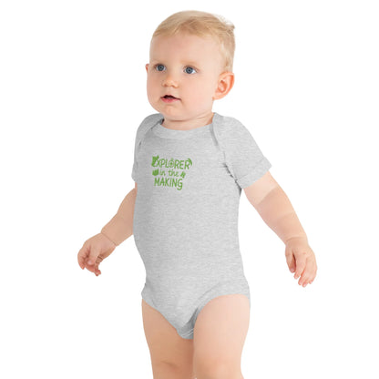 Explorer In The Making | Embroidered Baby Short Sleeve One Piece - AwRans Clothing