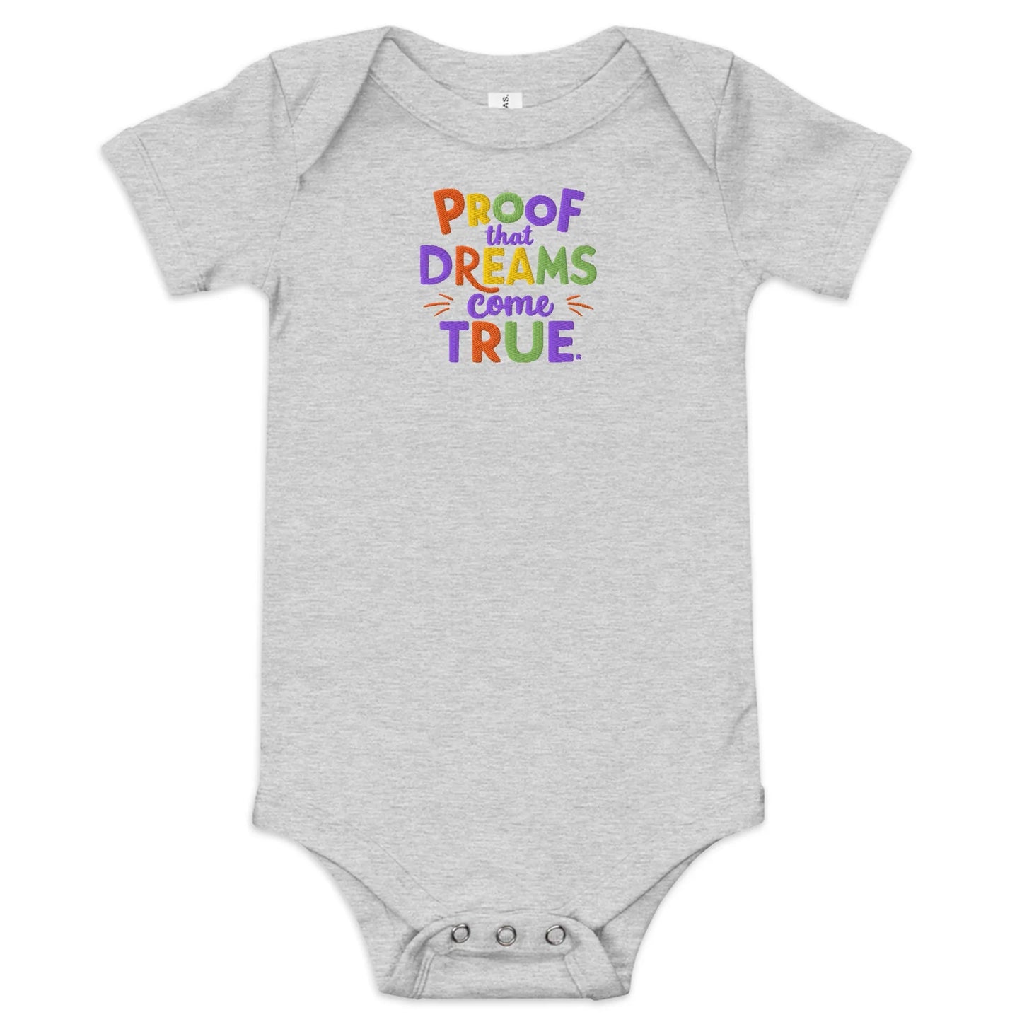 Proof That Dreams Come True | Embroidered Baby Short Sleeve One Piece - AwRans Clothing