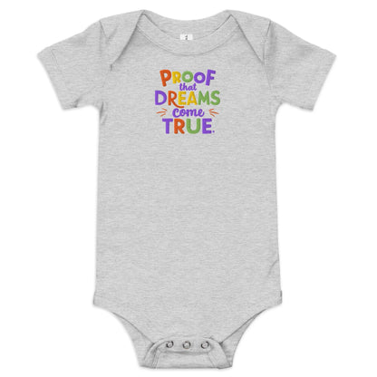 Proof That Dreams Come True | Embroidered Baby Short Sleeve One Piece - AwRans Clothing