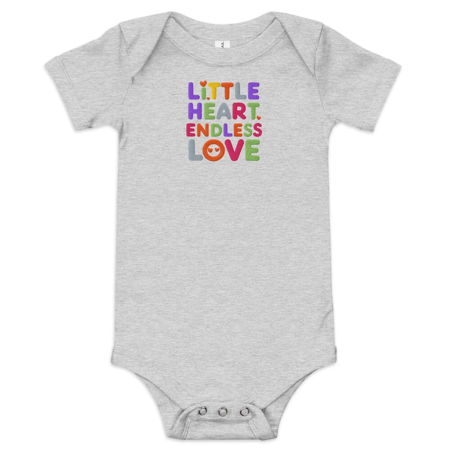Little Heart Endless Love | Embroidered Baby Short Sleeve One Piece - AwRans Clothing