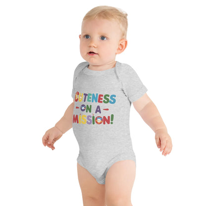 Cuteness On A Mission | Baby Short Sleeve One Piece - AwRans Clothing