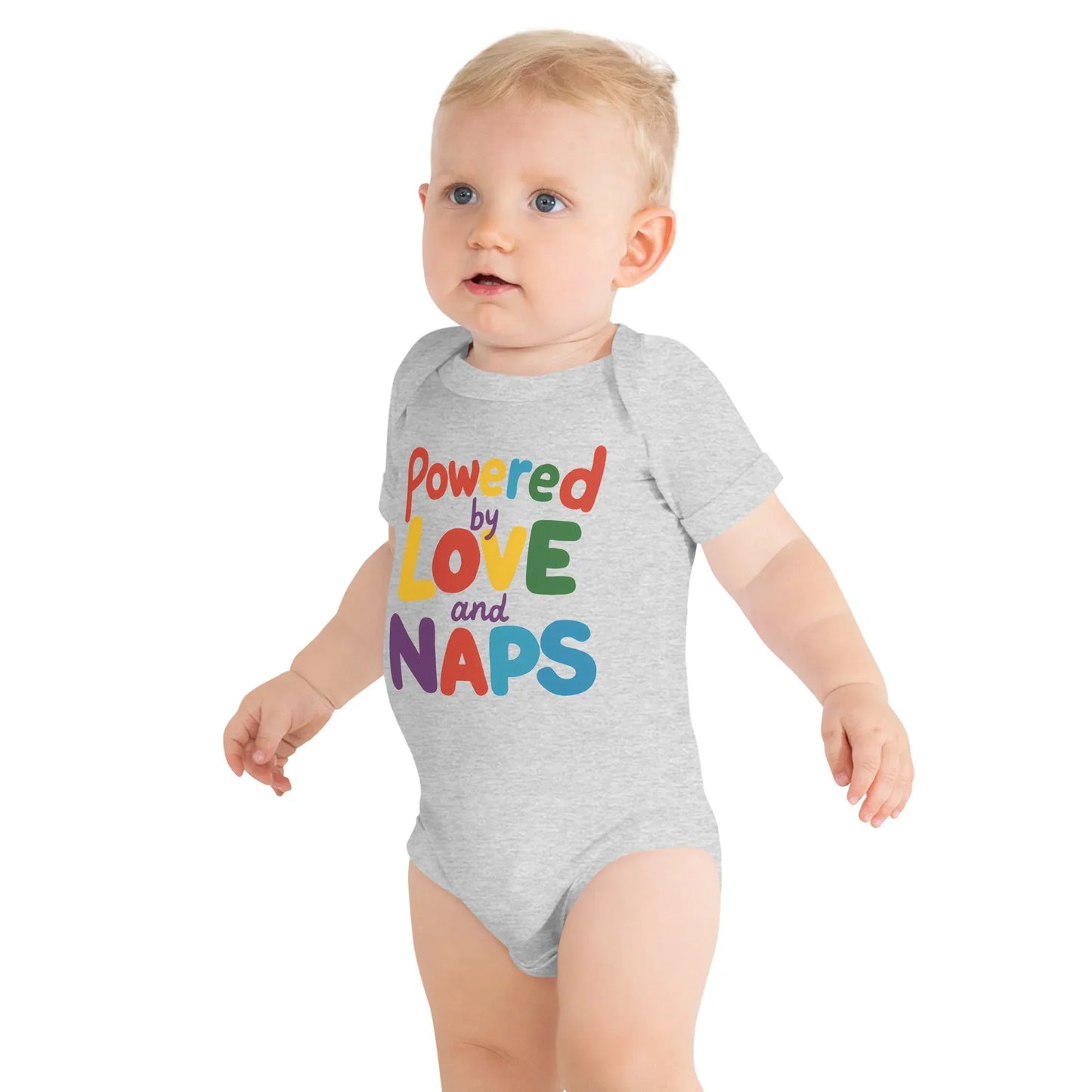 Powered By Love And Naps | Baby Short Sleeve One Piece - AwRans Clothing