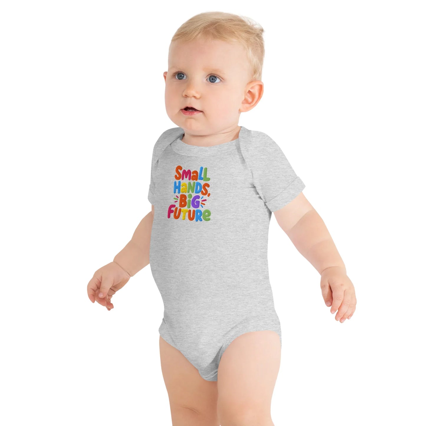 Small Hands Big Future | Baby Short Sleeve One Piece - AwRans Clothing