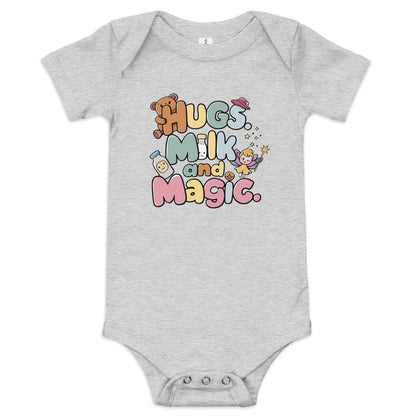 Hugs Milk And Magic | Baby Short Sleeve One Piece - AwRans Clothing