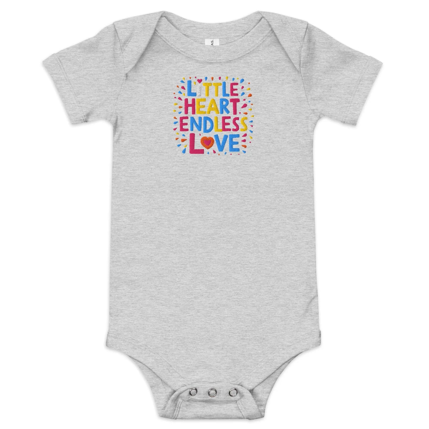 Little Heart Endless Love | Embroidered Baby Short Sleeve One Piece - AwRans Clothing