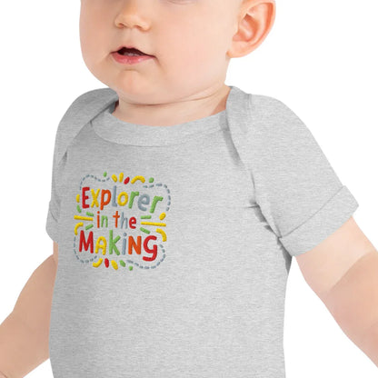 Explorer In The Making | Embroidered Baby Short Sleeve One Piece - AwRans Clothing