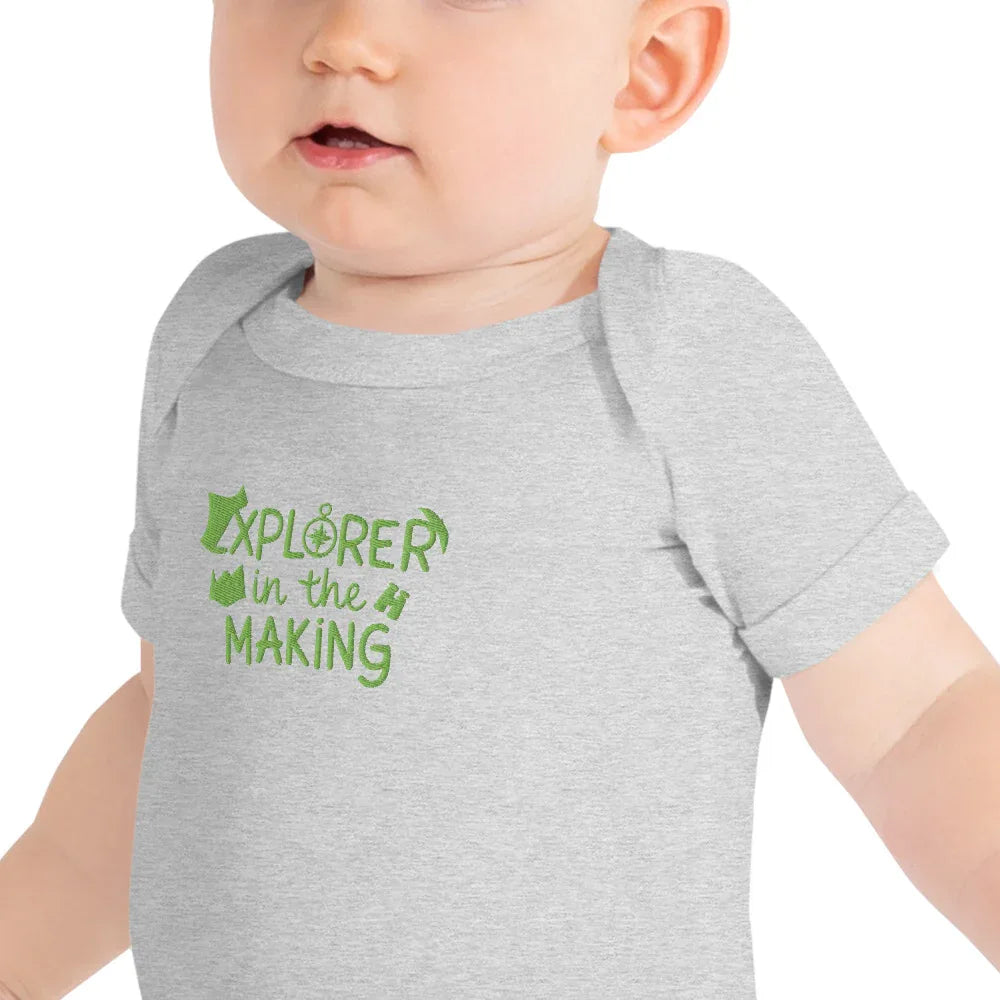 Explorer In The Making | Embroidered Baby Short Sleeve One Piece - AwRans Clothing