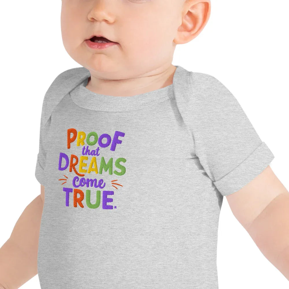 Proof That Dreams Come True | Embroidered Baby Short Sleeve One Piece - AwRans Clothing