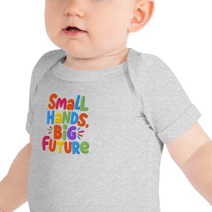 Small Hands Big Future | Baby Short Sleeve One Piece - AwRans Clothing