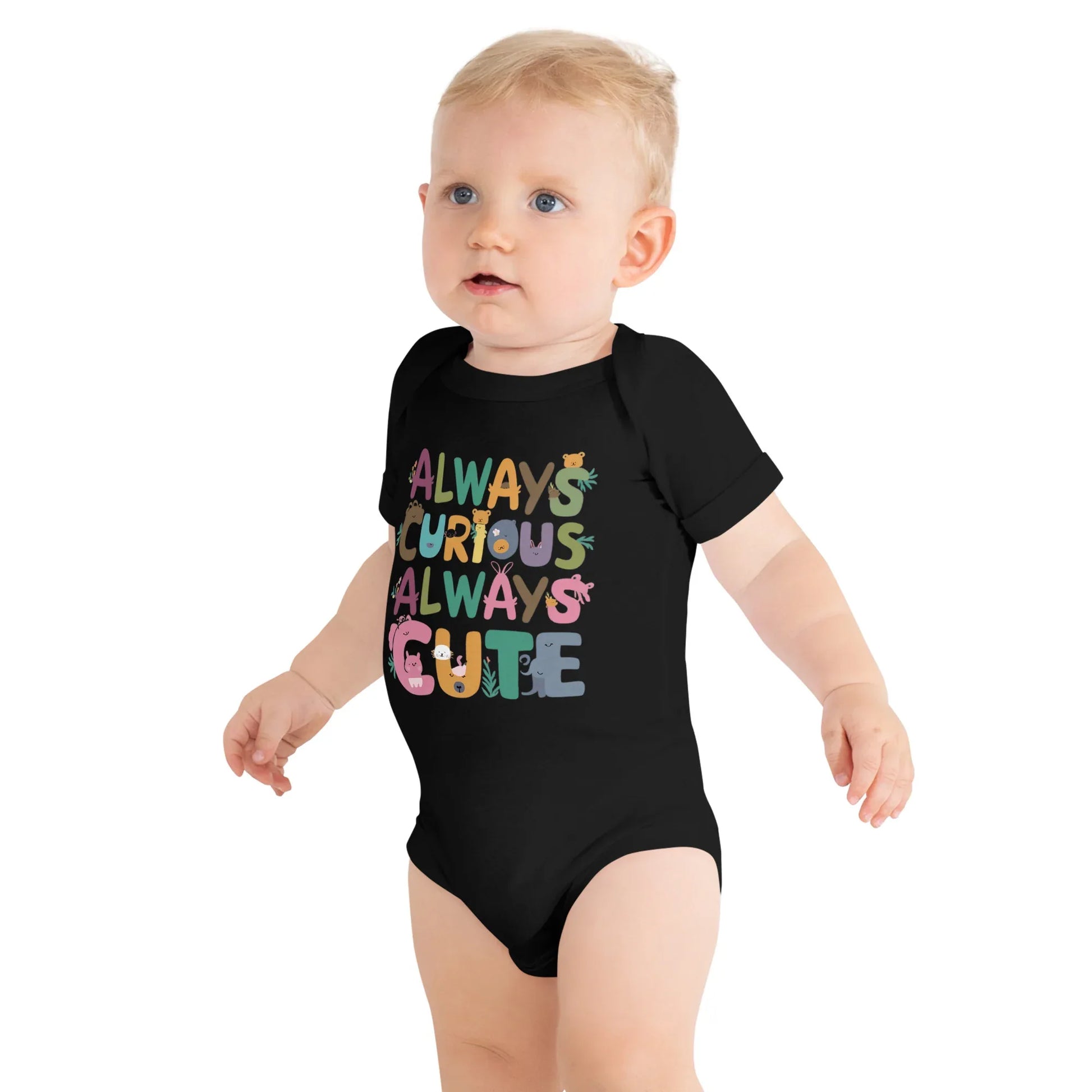 Always Curious Always Cute | Baby Short Sleeve One Piece - AwRans Clothing