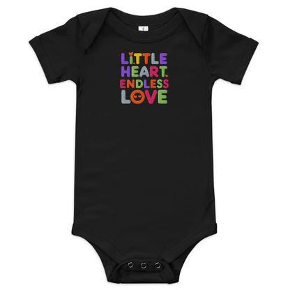 Little Heart Endless Love | Embroidered Baby Short Sleeve One Piece - AwRans Clothing
