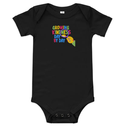 Growing Kindness Day By Day | Embroidered Baby Short Sleeve One Piece - AwRans Clothing