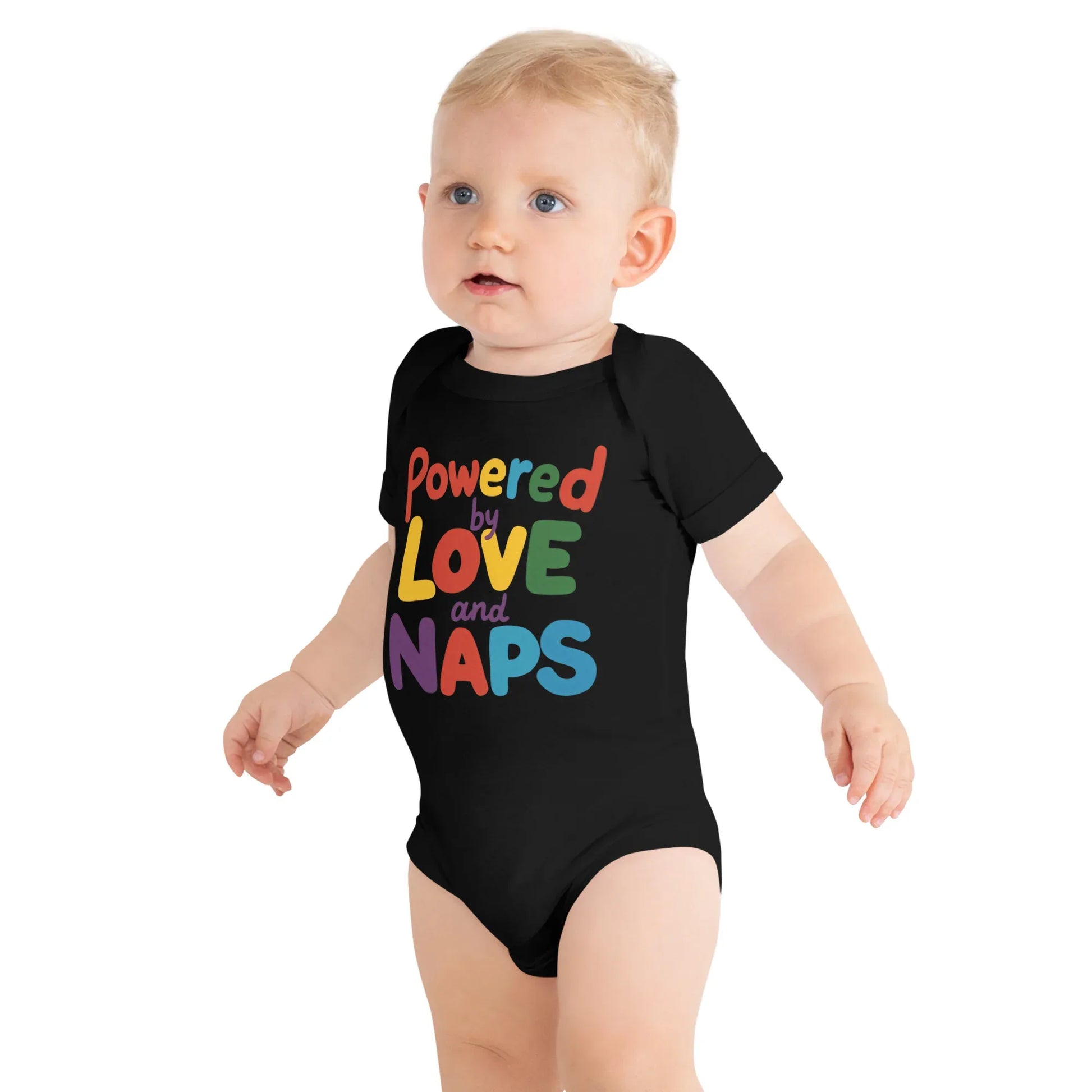 Powered By Love And Naps | Baby Short Sleeve One Piece - AwRans Clothing