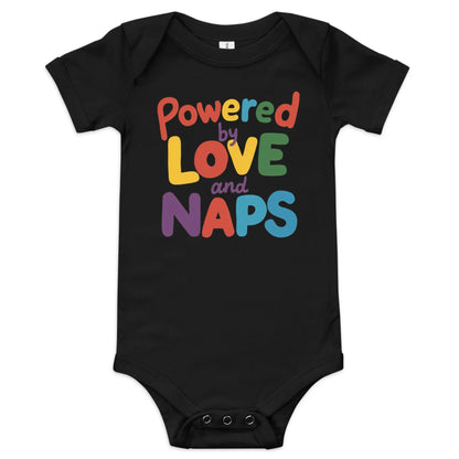 Powered By Love And Naps | Baby Short Sleeve One Piece - AwRans Clothing