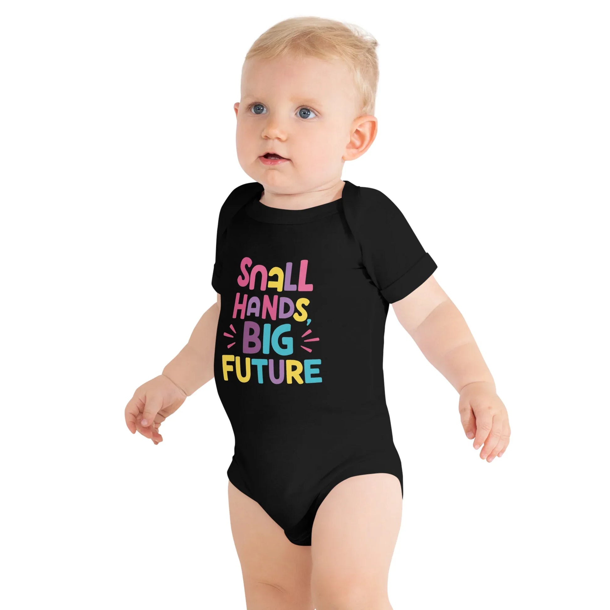 Small Hands Big Future | Baby Short Sleeve One Piece - AwRans Clothing