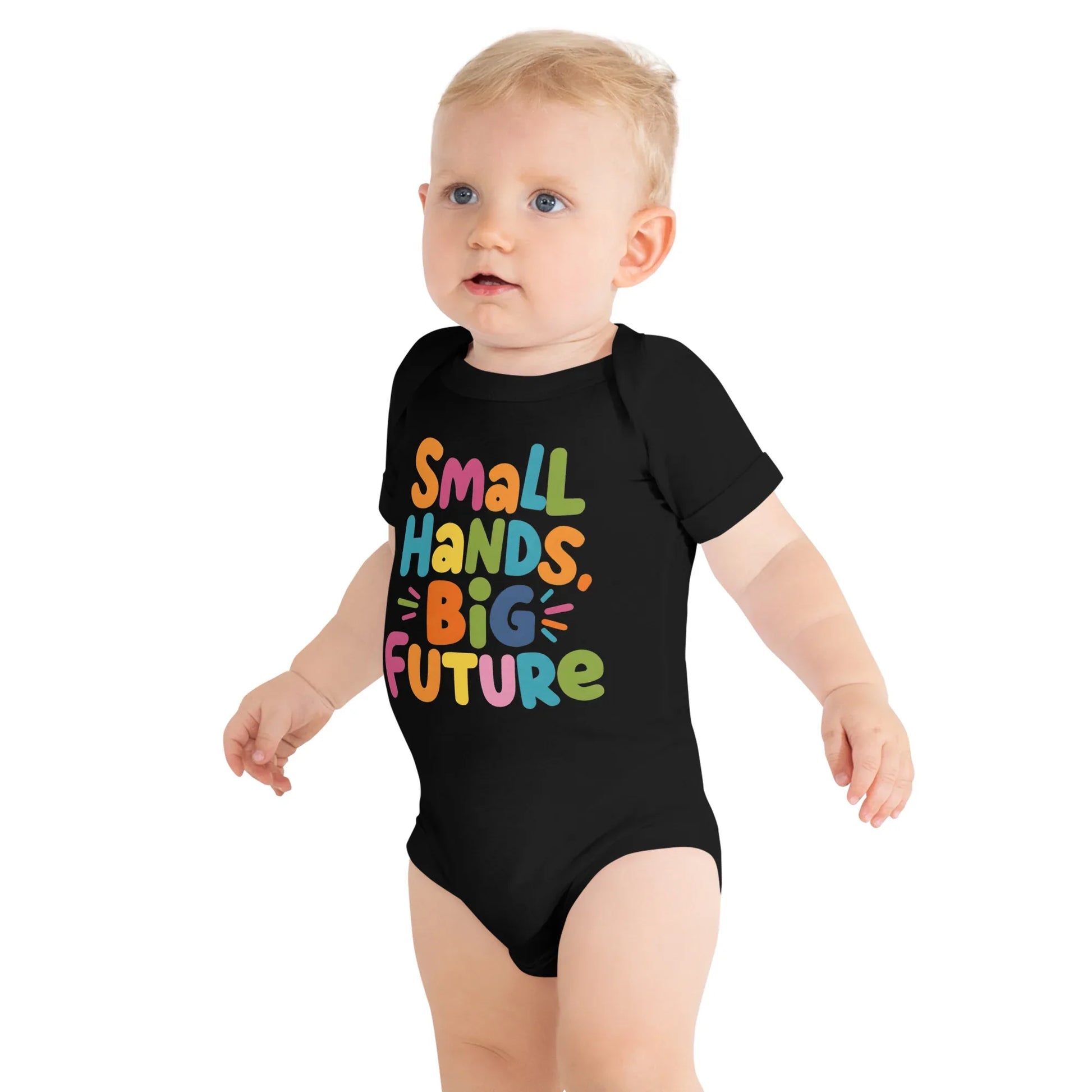 Small Hands Big Future | Baby Short Sleeve One Piece - AwRans Clothing
