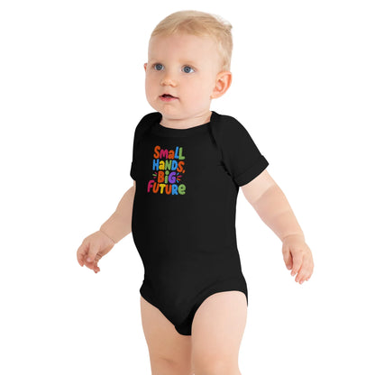 Small Hands Big Future | Baby Short Sleeve One Piece - AwRans Clothing