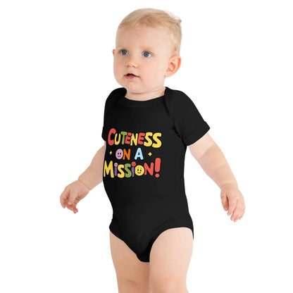 Cuteness On A Mission | Baby Short Sleeve One Piece - AwRans Clothing