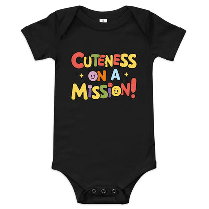 Cuteness On A Mission | Baby Short Sleeve One Piece - AwRans Clothing