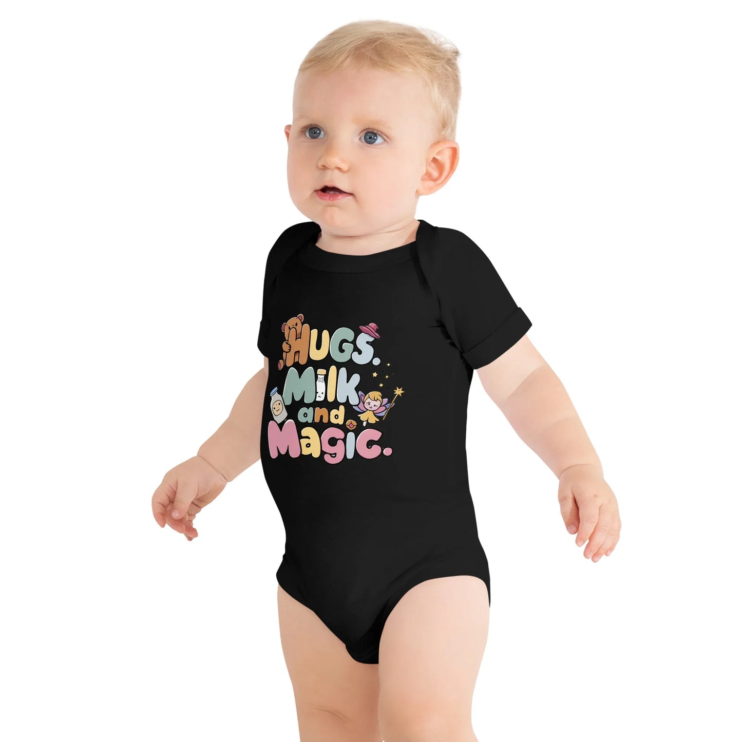 Hugs Milk And Magic | Baby Short Sleeve One Piece - AwRans Clothing