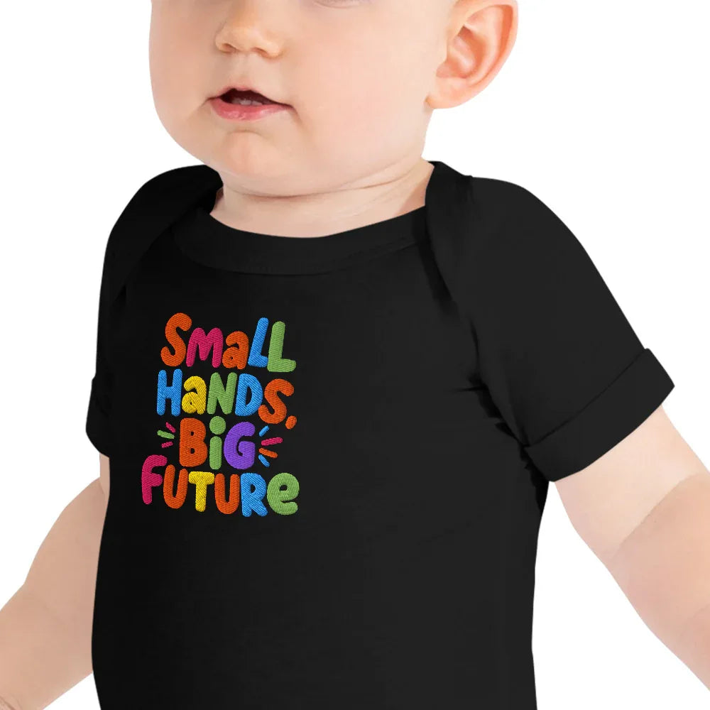 Small Hands Big Future | Baby Short Sleeve One Piece - AwRans Clothing