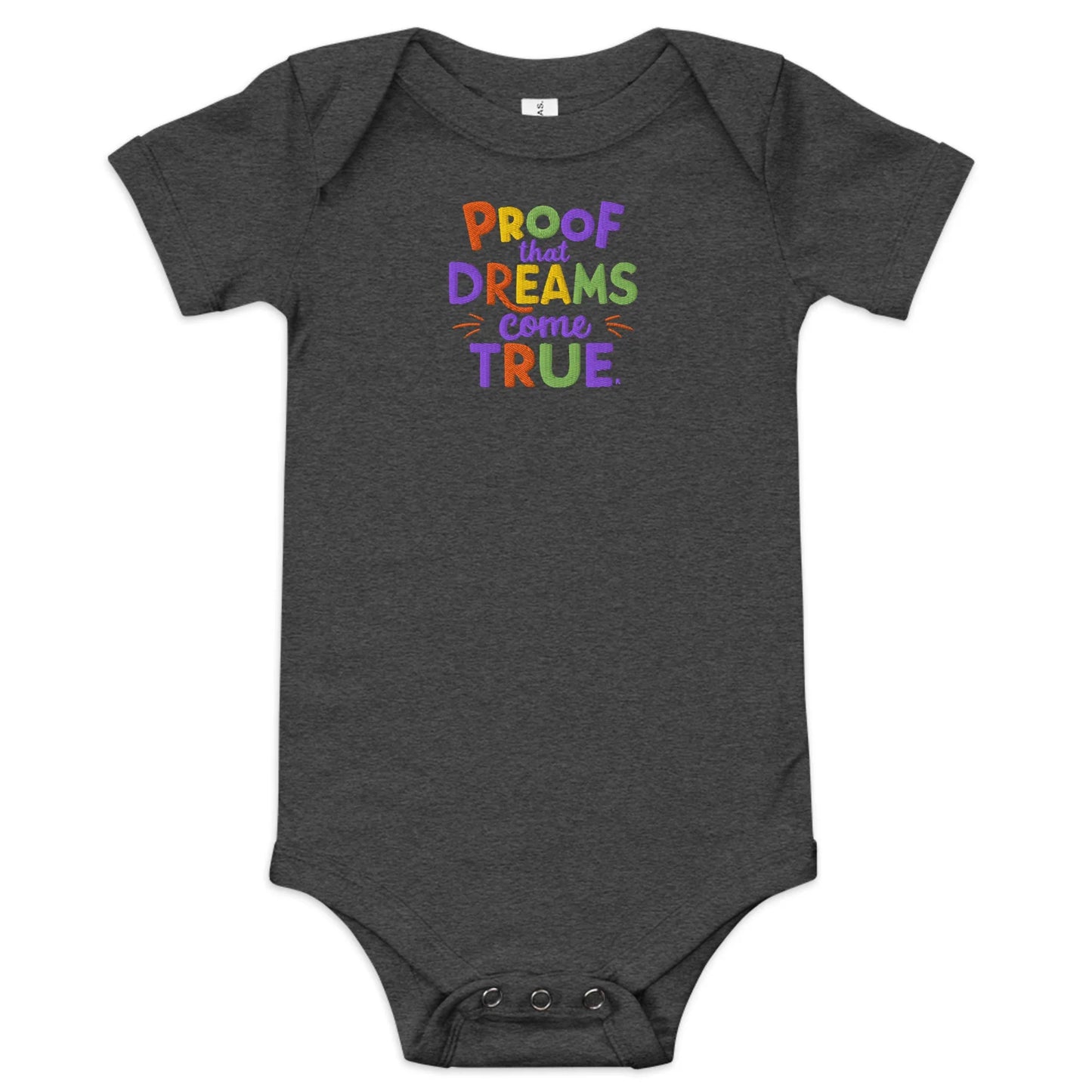 Proof That Dreams Come True | Embroidered Baby Short Sleeve One Piece - AwRans Clothing