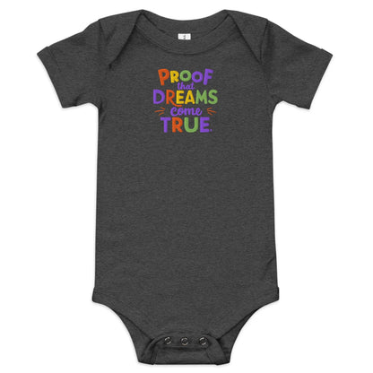 Proof That Dreams Come True | Embroidered Baby Short Sleeve One Piece - AwRans Clothing