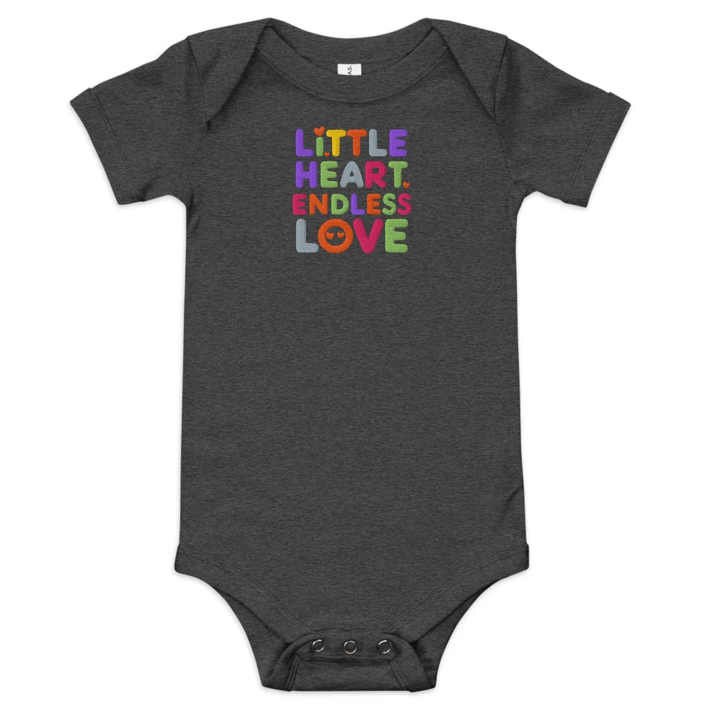 Little Heart Endless Love | Embroidered Baby Short Sleeve One Piece - AwRans Clothing