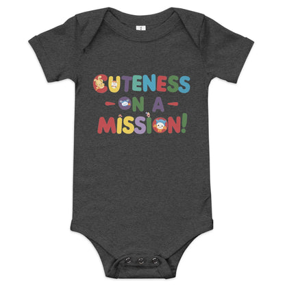 Cuteness On A Mission | Baby Short Sleeve One Piece - AwRans Clothing