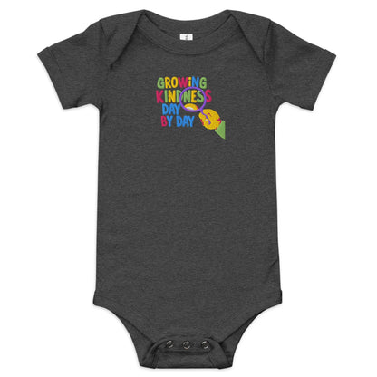 Growing Kindness Day By Day | Embroidered Baby Short Sleeve One Piece - AwRans Clothing