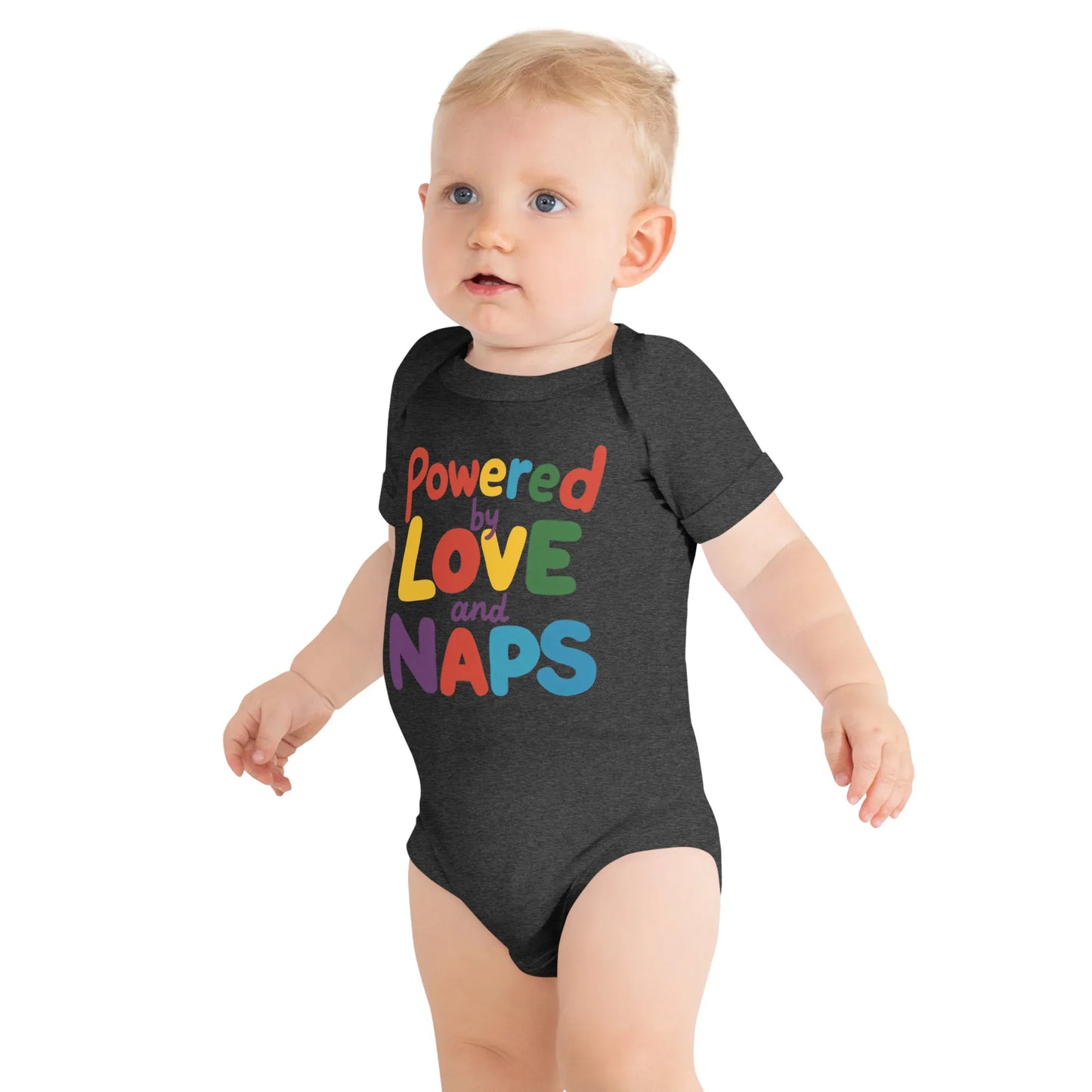 Powered By Love And Naps | Baby Short Sleeve One Piece - AwRans Clothing
