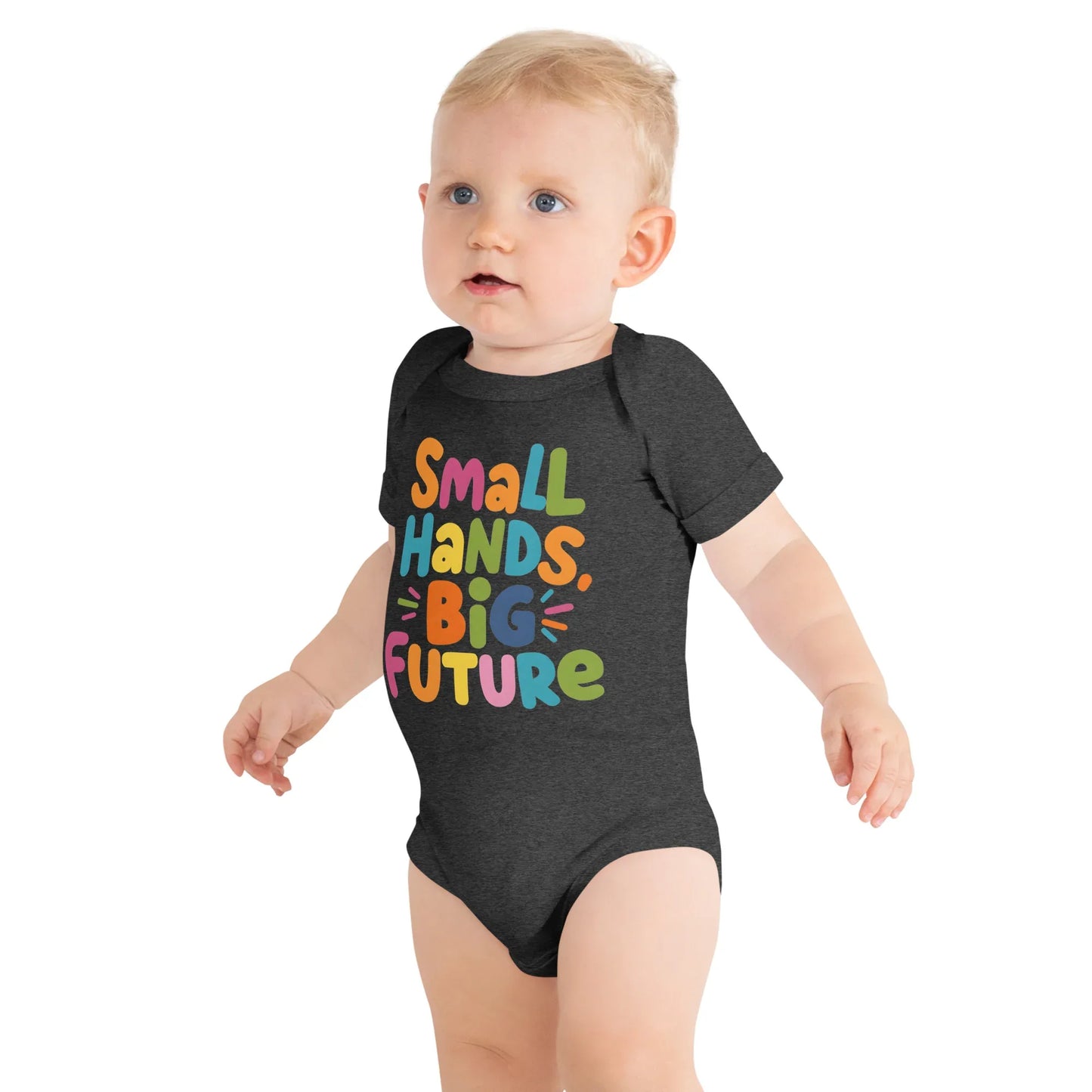 Small Hands Big Future | Baby Short Sleeve One Piece - AwRans Clothing