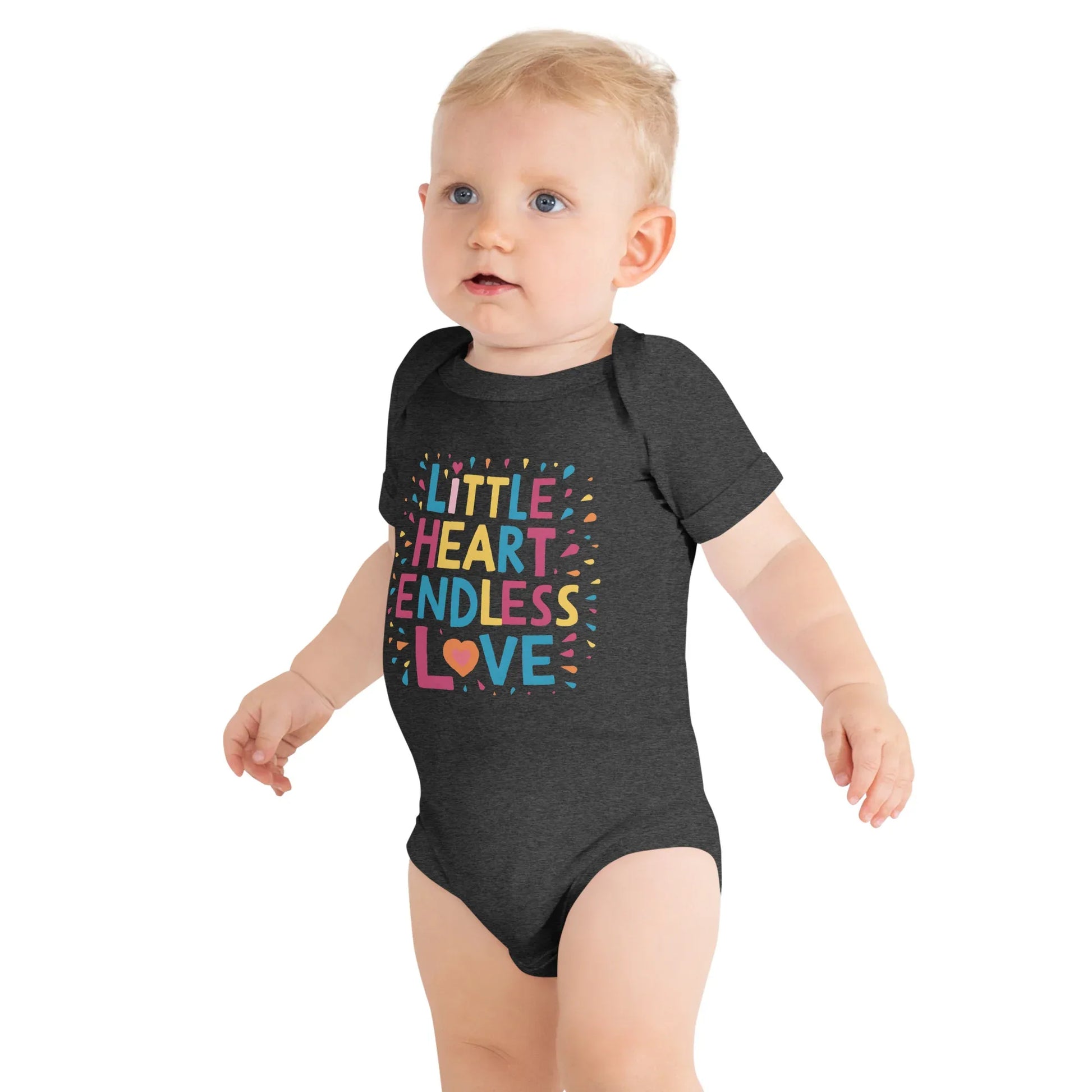 Little Heart Endless Love | Baby Short Sleeve One Piece - AwRans Clothing