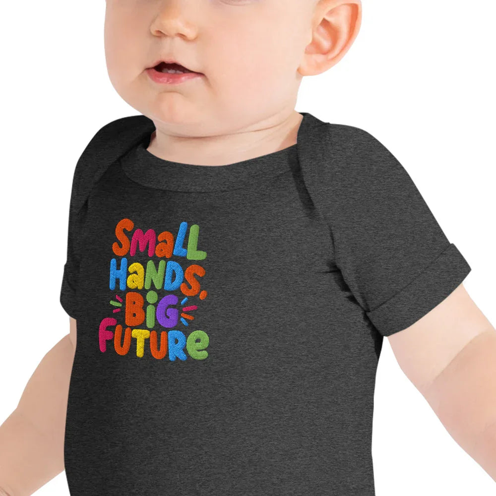 Small Hands Big Future | Baby Short Sleeve One Piece - AwRans Clothing