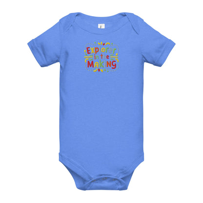 Explorer In The Making | Embroidered Baby Short Sleeve One Piece - AwRans Clothing