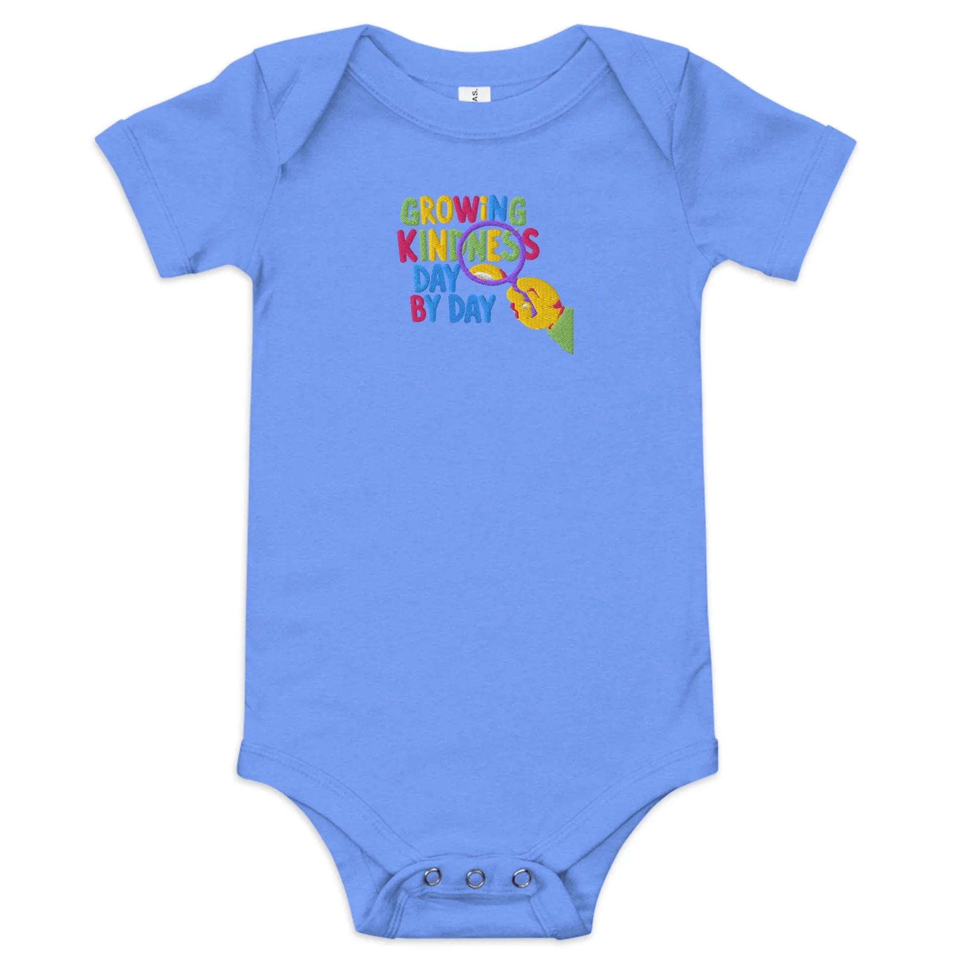 Growing Kindness Day By Day | Embroidered Baby Short Sleeve One Piece - AwRans Clothing