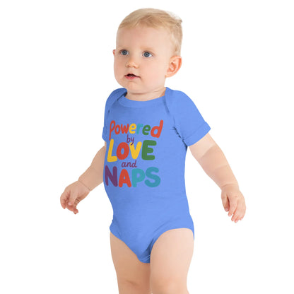 Powered By Love And Naps | Baby Short Sleeve One Piece - AwRans Clothing