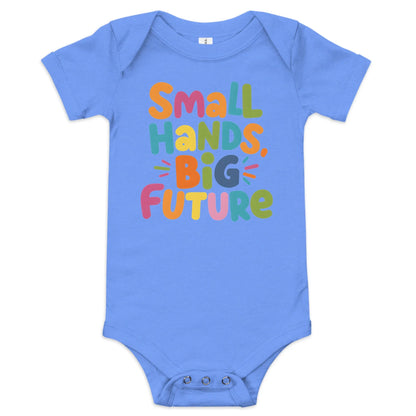 Small Hands Big Future | Baby Short Sleeve One Piece - AwRans Clothing