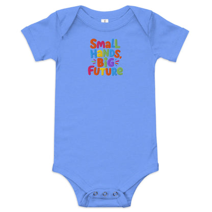 Small Hands Big Future | Baby Short Sleeve One Piece - AwRans Clothing