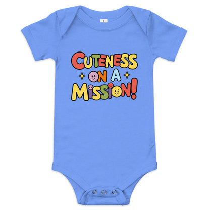 Cuteness On A Mission | Baby Short Sleeve One Piece - AwRans Clothing