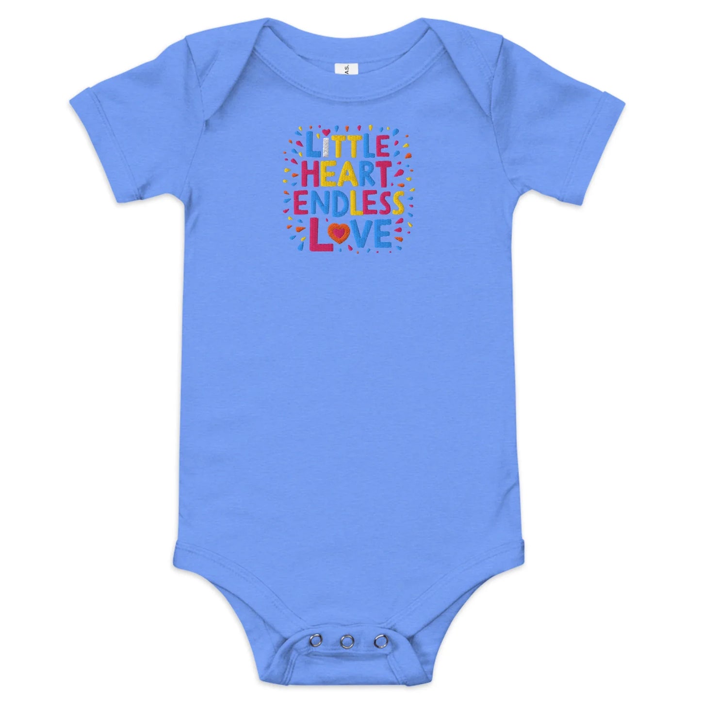 Little Heart Endless Love | Embroidered Baby Short Sleeve One Piece - AwRans Clothing