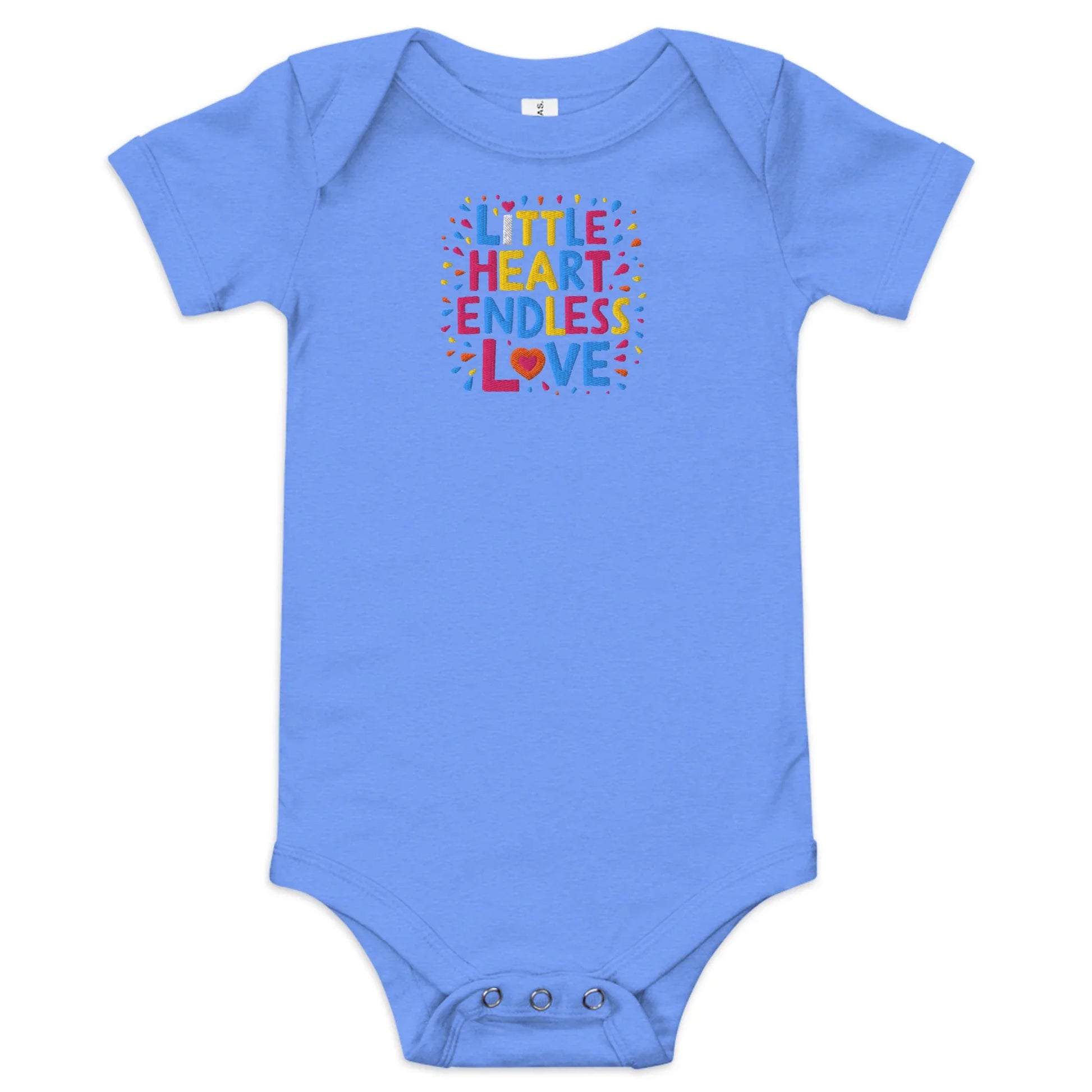 Little Heart Endless Love | Embroidered Baby Short Sleeve One Piece - AwRans Clothing