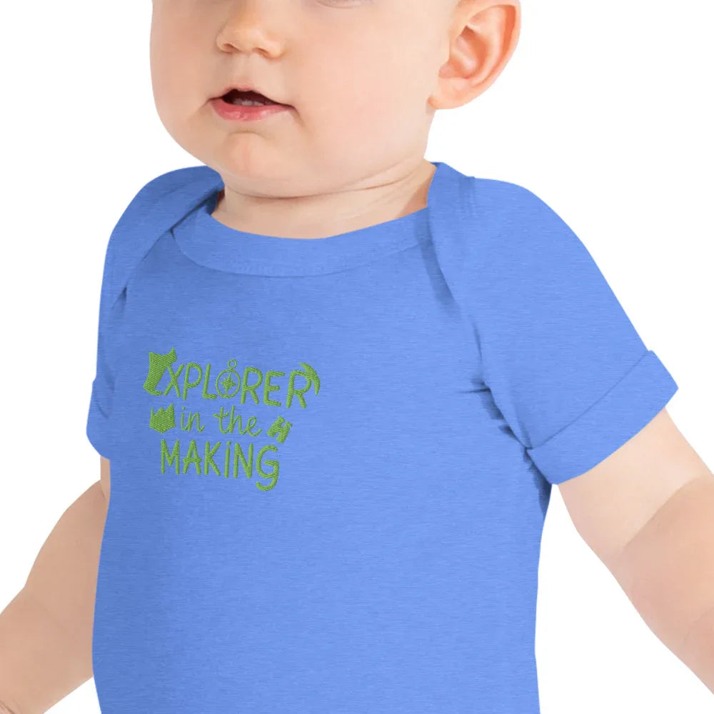 Explorer In The Making | Embroidered Baby Short Sleeve One Piece - AwRans Clothing