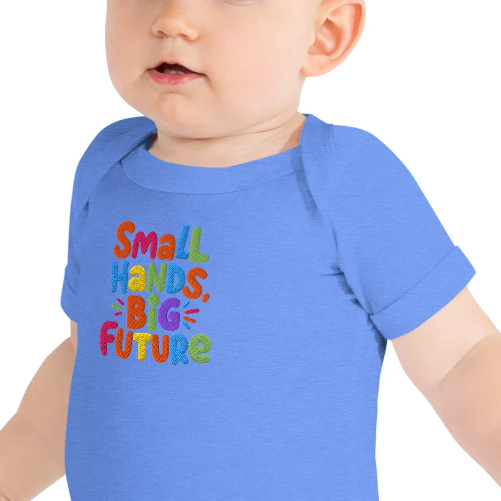 Small Hands Big Future | Baby Short Sleeve One Piece - AwRans Clothing
