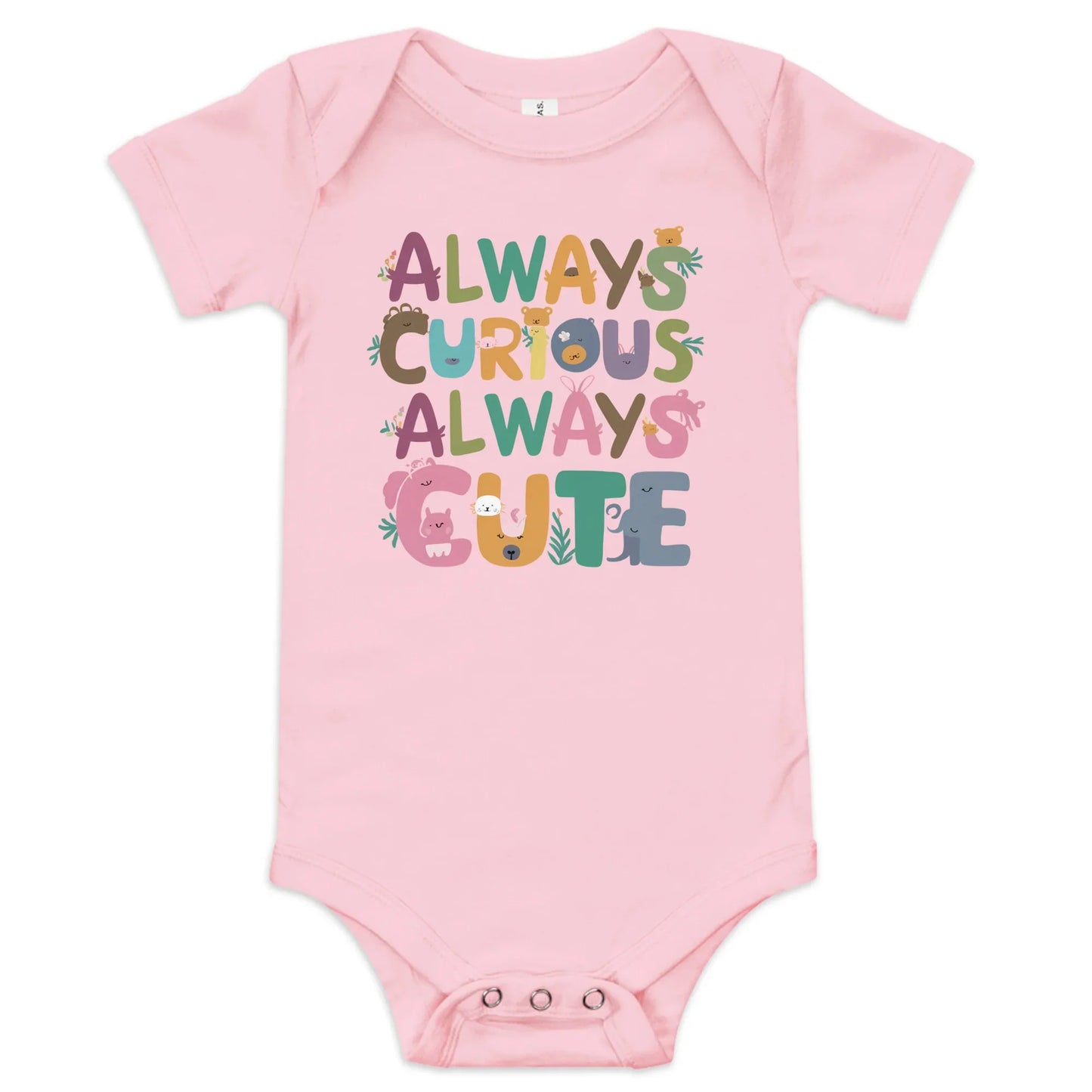 Always Curious Always Cute | Baby Short Sleeve One Piece - AwRans Clothing