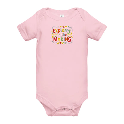 Explorer In The Making | Embroidered Baby Short Sleeve One Piece - AwRans Clothing